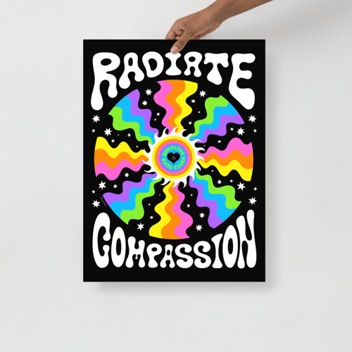 Image of Jason Isbell Signed Bonnaroo Works Fund 'Radiate Compassion' Poster by Oliver Hibert Signed