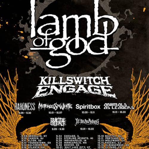 Image of Lamb of God Omens Tour 2022 Poster Signed by ALL BANDS