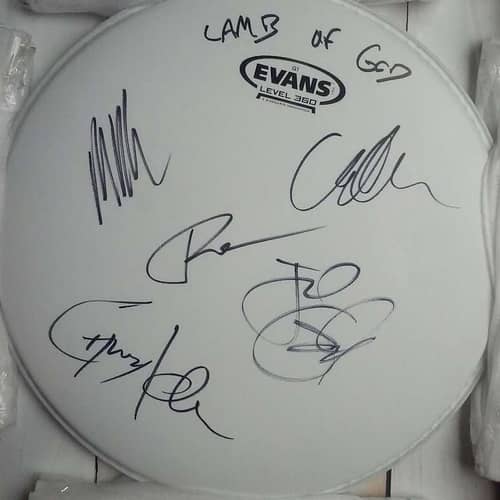 Image of Drum Head Signed by Lamb of God