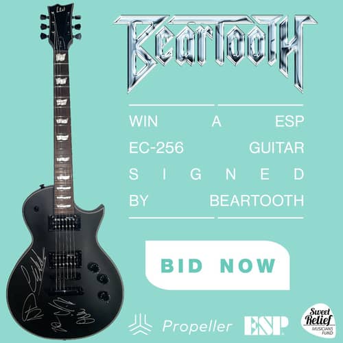 Image of Get this ESP EC-256 Black Satin Electric Guitar Signed by Beartooth