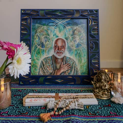 Image of Custom 12x12 3D Ram Dass Portrait with Laser-Cut Frame by ArtDrop