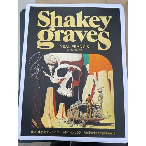 Image of SOLD OUT: Shakey Graves Signed Red Rocks 2023 Poster