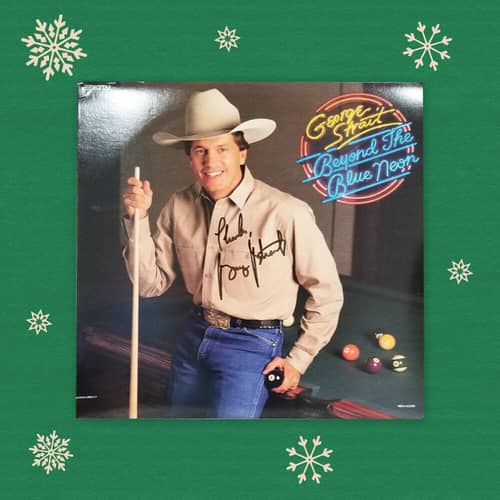 Image of George Strait Signed Beyond The Blue Neon Vinyl