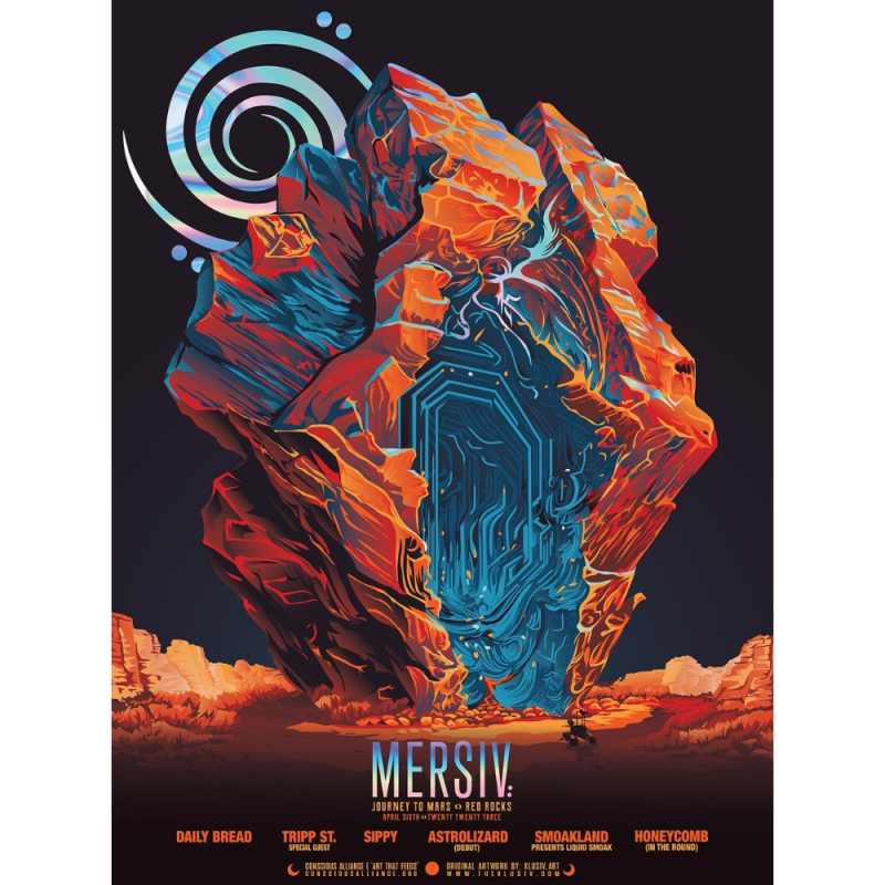 Mersiv x Conscious Alliance Red Rocks Poster