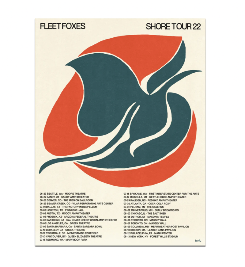 fleet foxes shore tour poster